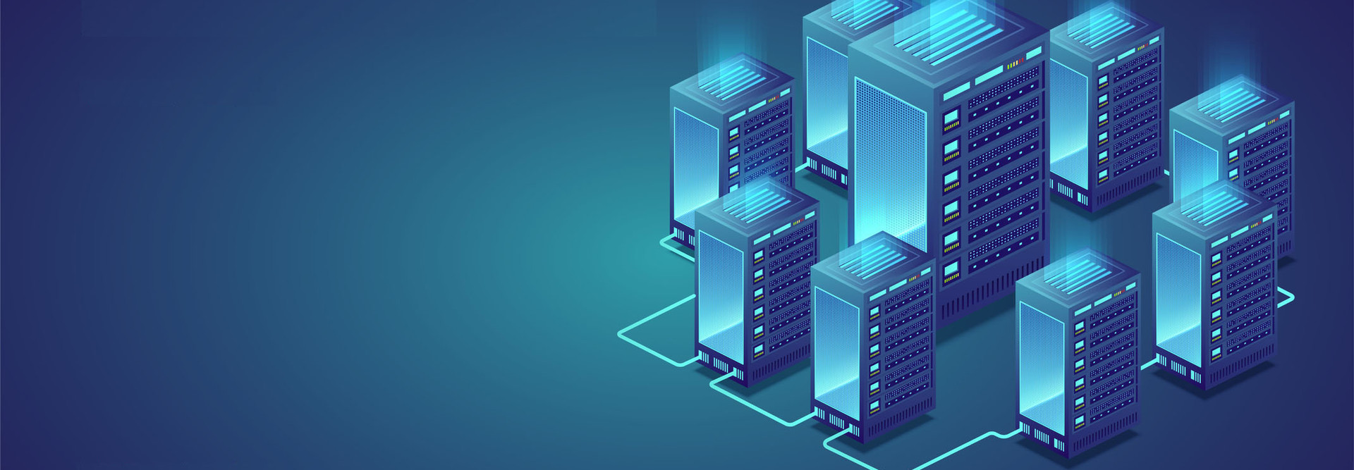 Data center. Concept of cloud storage, data transfer. Data transmission technology.