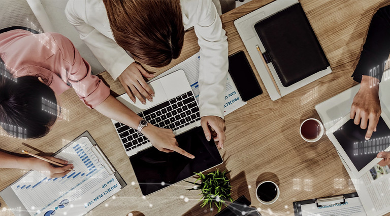 People working remotely